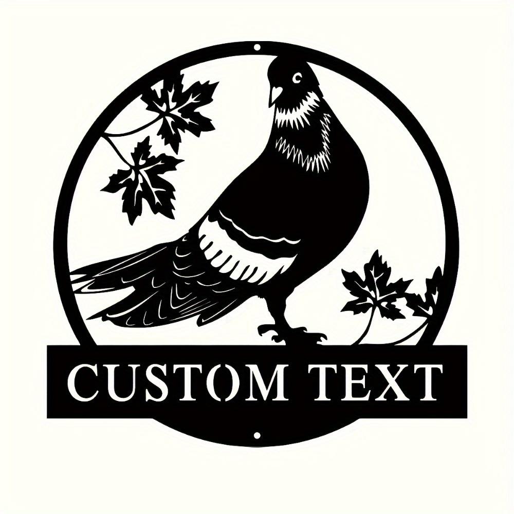 Unique Custom Metal Pigeon Wall Decor Outdoor Garden Sign Bird Ornament