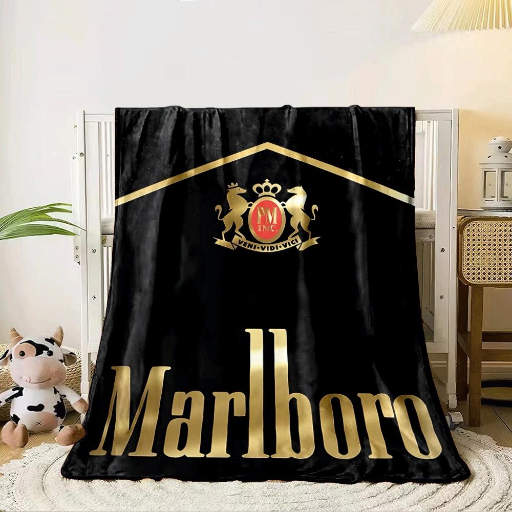 A golden crest with lions and a crown above bold golden text on black. for all seasons blanket lunch break throw gift 80cm x 120cm