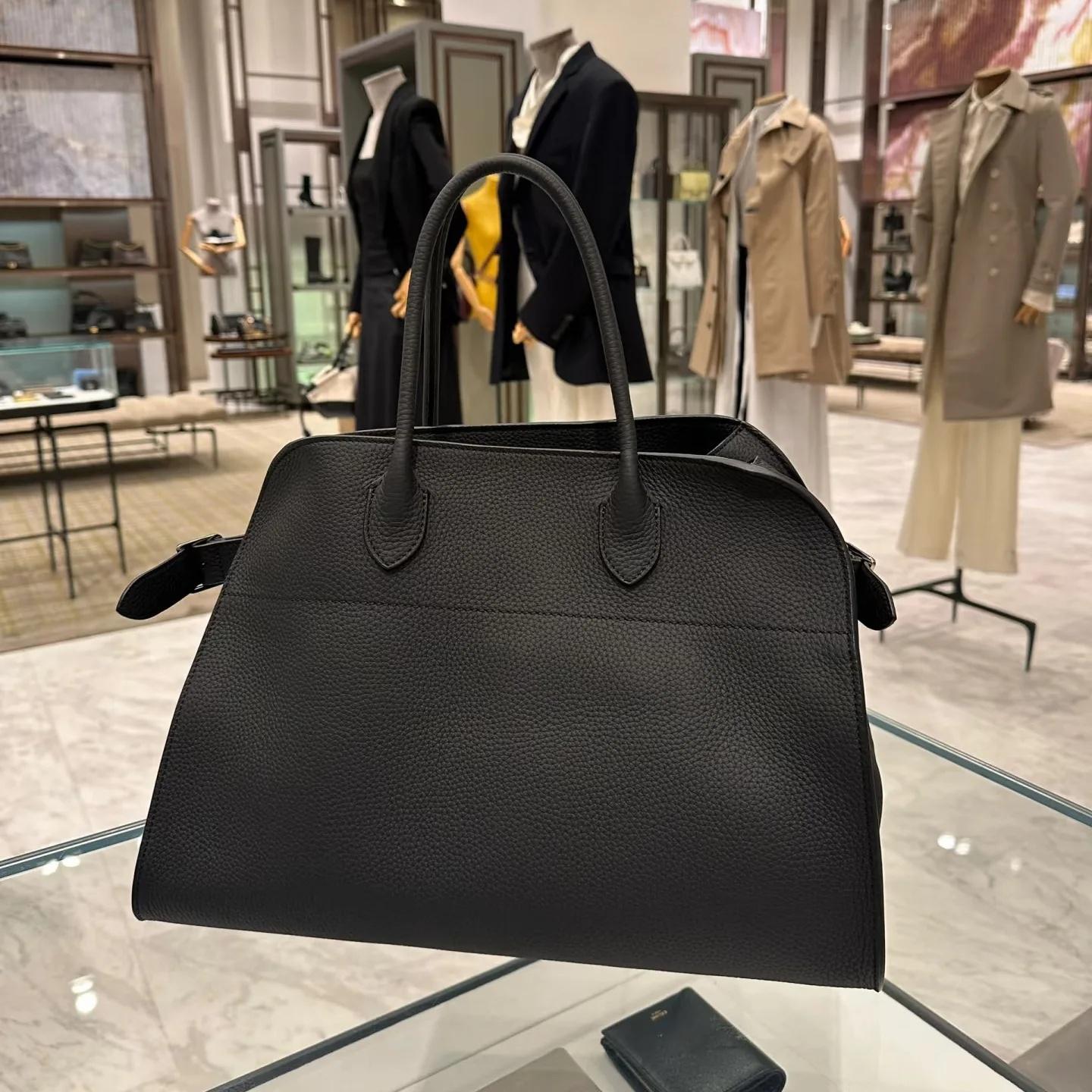 

Margaux15 Commute Bag Platinum Plated Soft Tote Bag With Large Capacity Frosted Genuine Leather Shoulder Bag In Same Style As T* [M10] 26*18 * 21CM