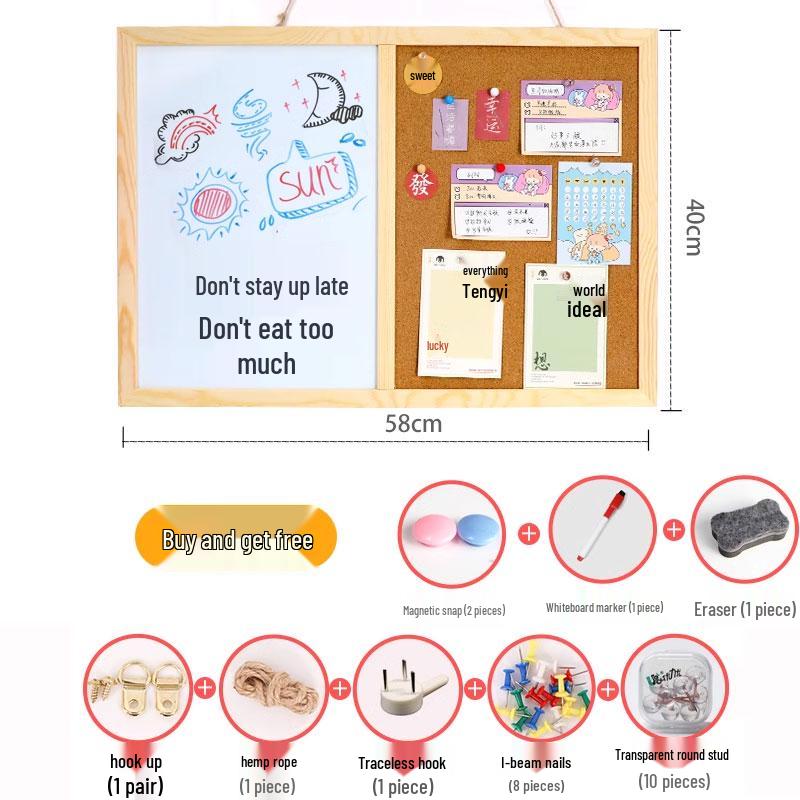 Selbstklebendes magnetisches Kork-Foto- & Nachrichtenbrett für den Kindergarten