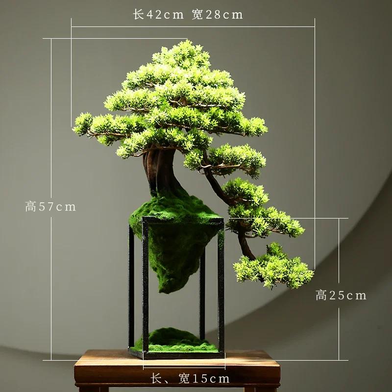 Chinese-style simulation plant bonsai indoor welcoming pine green plant potted fake tree micro-landscape decoration decoration