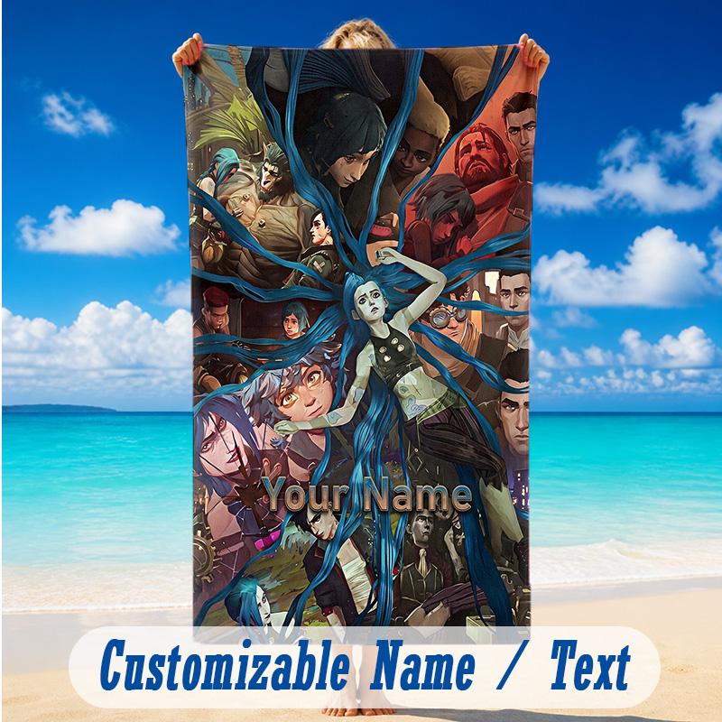Beach Towel Custom Name Text, Quick Dry Large Towel For Beach HomeArcane