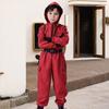 1 Set Jumpsuit with Belt And Gloves for Adults And Children Loose Pockets Zipper Closure One-piece Outfit Cartoon Cosplay Costume