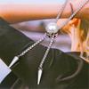 Stainless Steel Bolo Necklace Lightweight Movable Pointed Cone Neckchain Jewelry for Daily Use and Travel Adventures