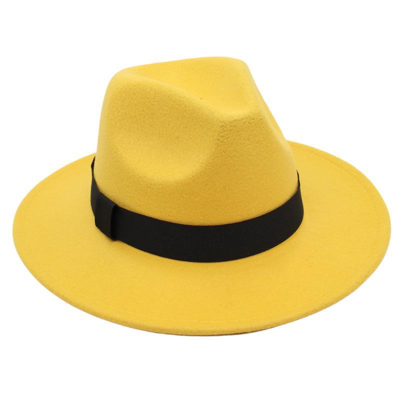 Shanghai Fedora Hat Tie-Dye Top Hat Jazz Hat Men And Women Felt Hat Temperament Woolen Hat Trend