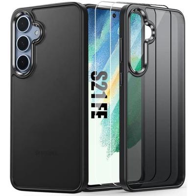 Case and Tempered Glass - Booling - for Samsung Galaxy S21 FE - Shockproof - Rigid - Translucent