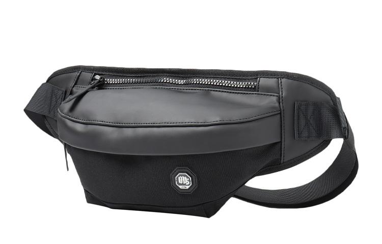 Li Ning Artificial Leather Sling Bag, Fanny Pack Unisex Black ABLR012-1