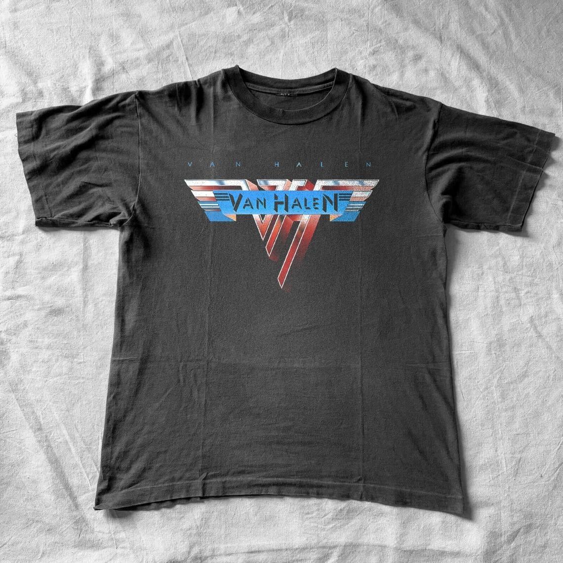 Van Halen Logo Rock Band Classic Black Unisex T-Shirt Size S-5XL L