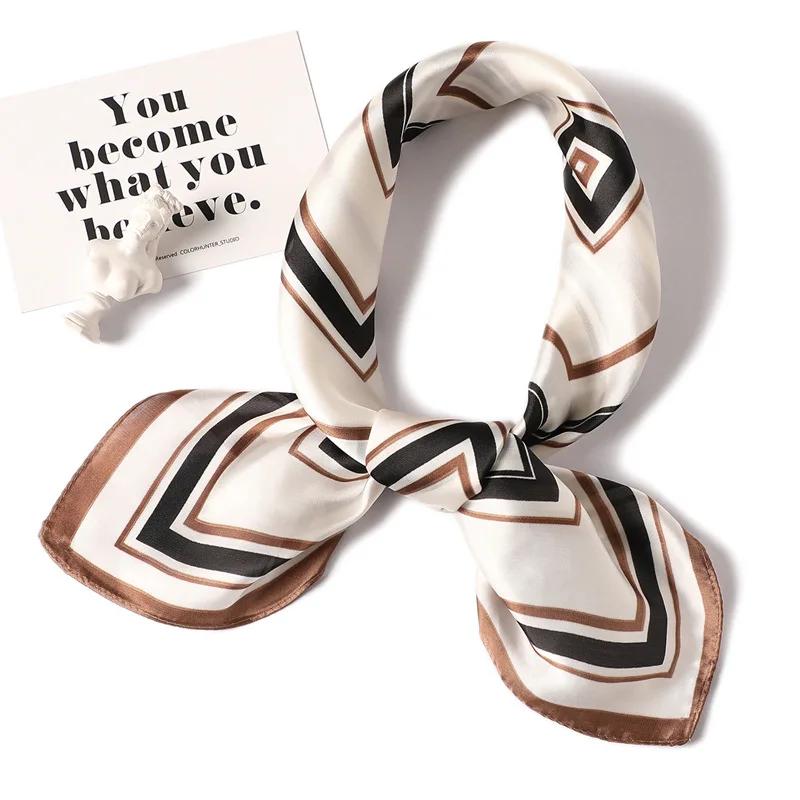 70*70cm Silk Scarf Scarftop Headwraps For Woman Fashion Four Seasons Hair Accessories Hijab Foulard Bandana Femme Headscarf