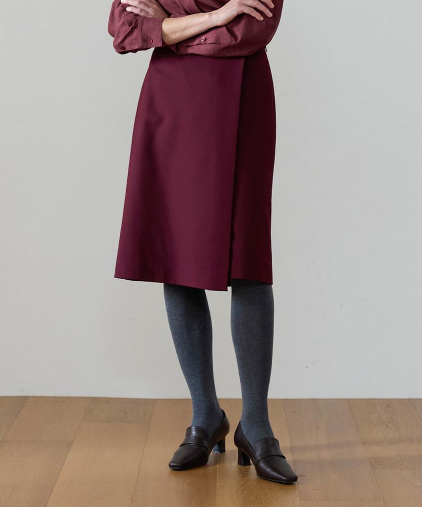 Ibokeuela Joie Wrap Skirt (Burgundy)