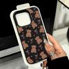 Cute Brown Bear Pink Bow Pattern Design Protective Cover for iPhone 17 16 15 14 13 12 11 16E Series Pro Max Plus