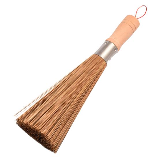 Bamboo Pot Brush Deep Cleaning Angled Head Long Handle Design Pot Scrubber Easy to Clean Multifunctional Kitchen Cleaner A