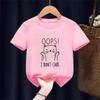 Süßes und Neues Kinder Einfaches Pinselzeichnung Katze T-Shirt Harajuku Vintage T-Shirt Mode Mädchen Junge T-Shirt