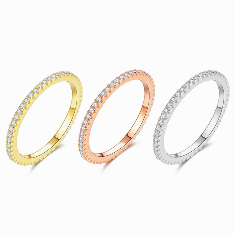 Minimalist Fashion Full Zircon Ring For Women Students Personalized Closed Band