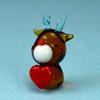 Four Cart Cute Handmade Glass Heart Hug Reindeer