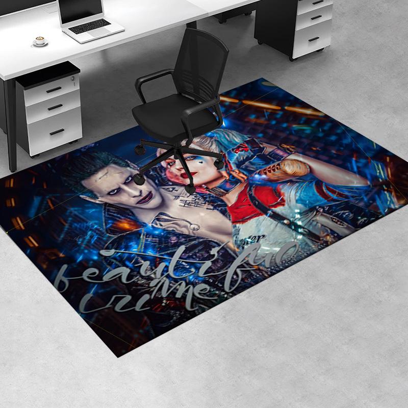 

Harley Quinn & Joker: The Beautiful Crime Wall Art Print Office Mat Home Decor Office Desk Chair Rugs Chair Carpet for office Chair Mat Gift 60cm by 90cm