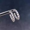 Huitan Versatile Women Hoop Earrings Full Shining Round CZ Fashion Elegant Party Daily Accessories Simple Zircon for Wedding