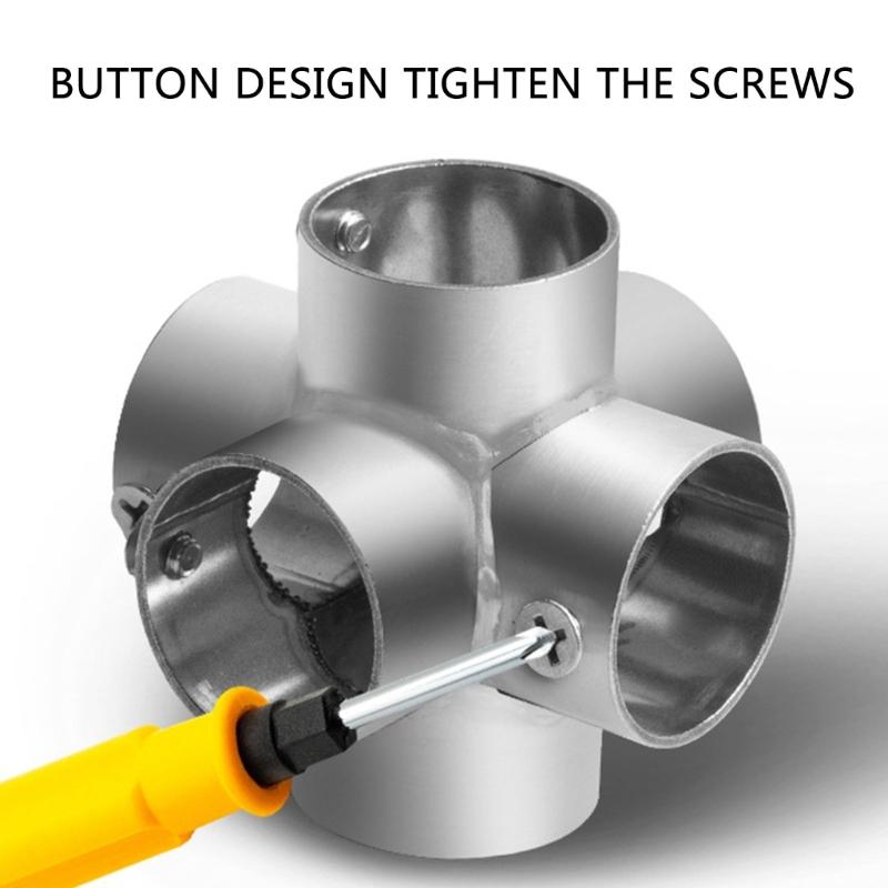 Pack Of 10 Stainless Steel T Pipe Connectors set Handrail T Joint Accessories T Shaped Boats Railing Component Multiple