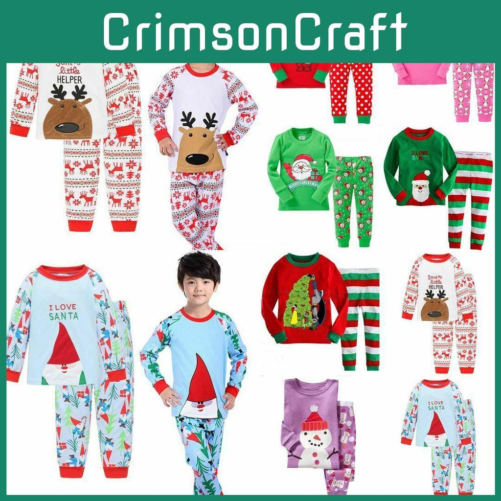 Stylish Childrens Festive Outfit Set Comfortable Cotton Blend For Sleepwear