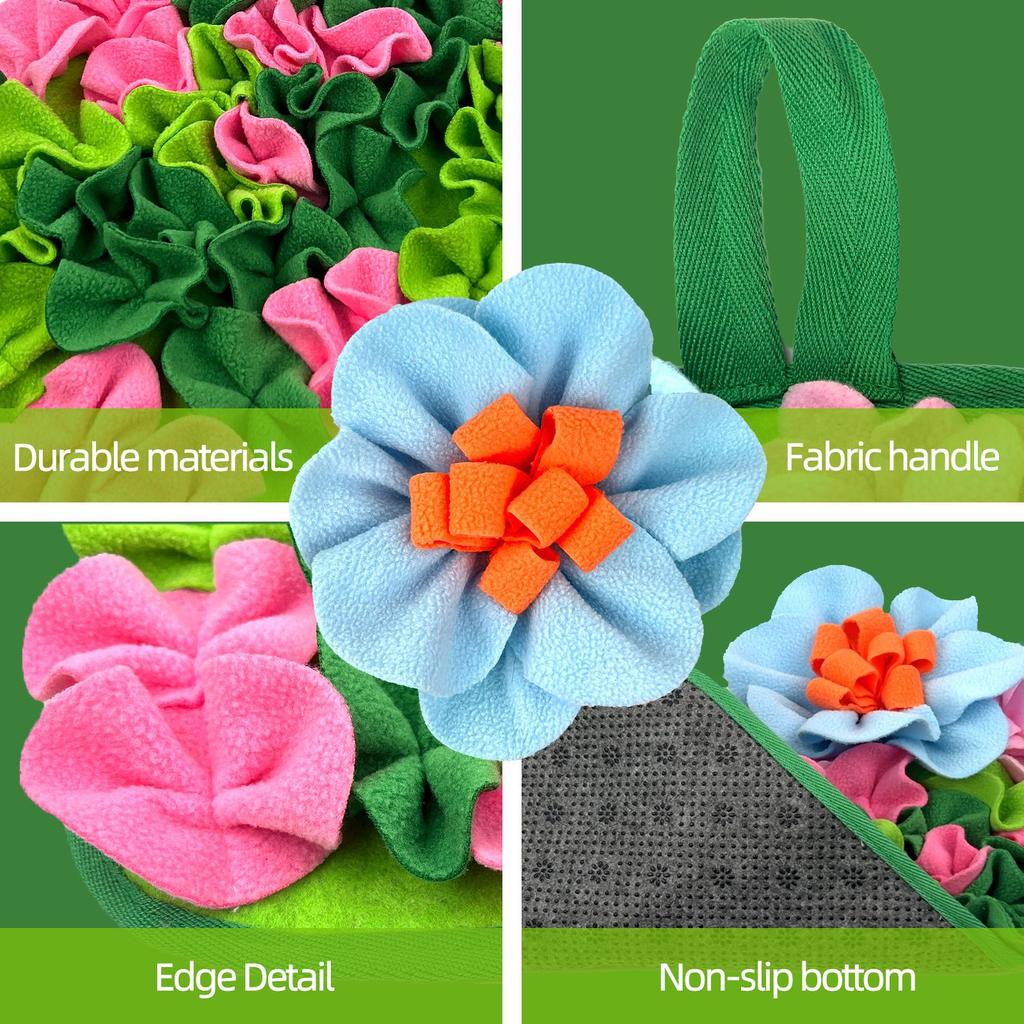 Small Pet Foraging Mat, Suitable for Rabbits, Hedgehogs, Guinea Pigs, Featuring Cute Floral Design, Enrichment Feeding Pad