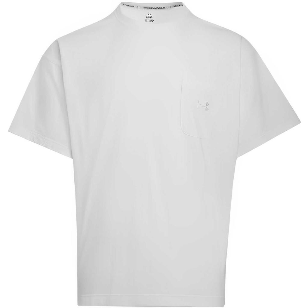 Under Armour Pocket Simple Comfortable Fashionable Breathable Versatile Solid Color Short Sleeve T-Shirt Unisex Tops White 1389372