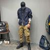 Men’s American Retro Striped Denim Long-Sleeve Shirt: Casual Versatile Spring/Autumn Jacket