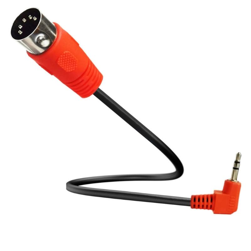 50cm/150cm Long 3.5mm TRS Male to 5Pin DIN Male Cable 90 Degree Angle for Keyboards Piano Drum Sound Recording Device