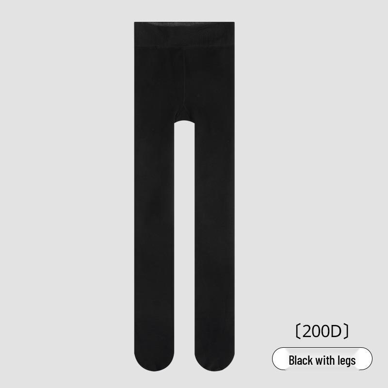 Women's Black Fleece-Lined Pantyhose: Thick, Slimming, Hip-Lifting Leggings for Autumn/Winter