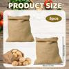 Potato Keeper 5 Pieces Burlap Potato Bags 15.75x23.62 Inches Jute Sack Breathable Food Storage For Beans Fruits Sand Market