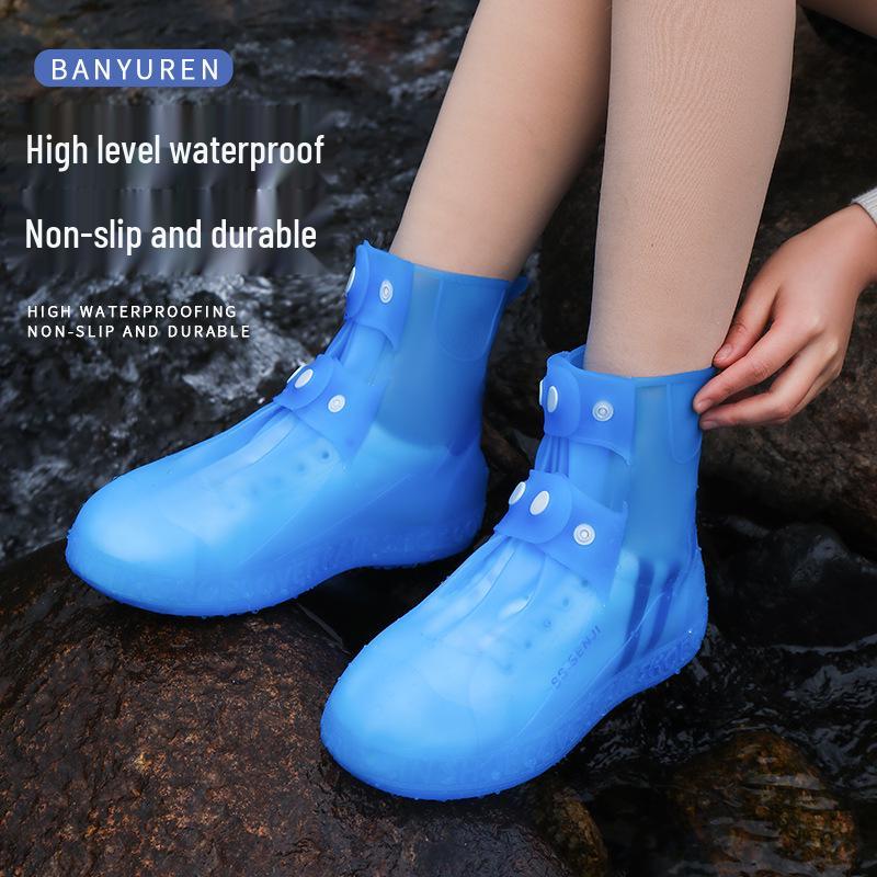 Unisex Waterproof Non-Slip Silicone Rain Shoe Covers: Thick, Wear-Resistant, Lightweight for Outdoor Use