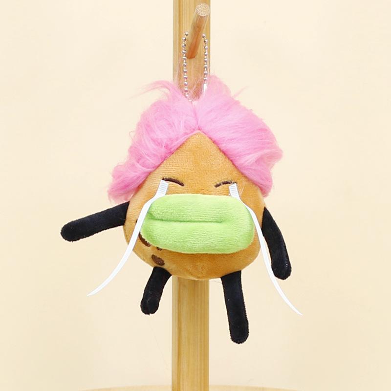 

Plush Potato Fluffy Keychain Adorable Plant Themed Toy With Sausage Lips 12cm Short Plush Keyring Stuffed Sausage