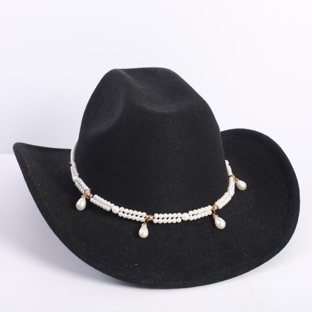 Beliebte europäische und amerikanische Mode OL-Stil einfarbiger Cowboyhut Herren und Damen High-End Zylinder Jazzhut Filzhut