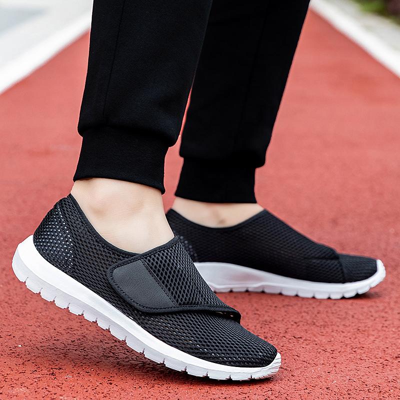 Zapatos Cómodos para Hombre sin Cordones con Eversión del Pulgar Ajustables para Pies Anchos Deformados Diabéticos Malla Transpirable Zapatos Casuales para Caminar para Hombre