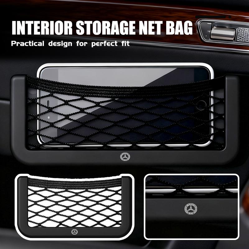 AAVU1 For Benz Car Multifunction Resilient Storage Nets Seat Organizer Pocket Storage Accessories AMG CLA CLS C180 C200 W204 W205