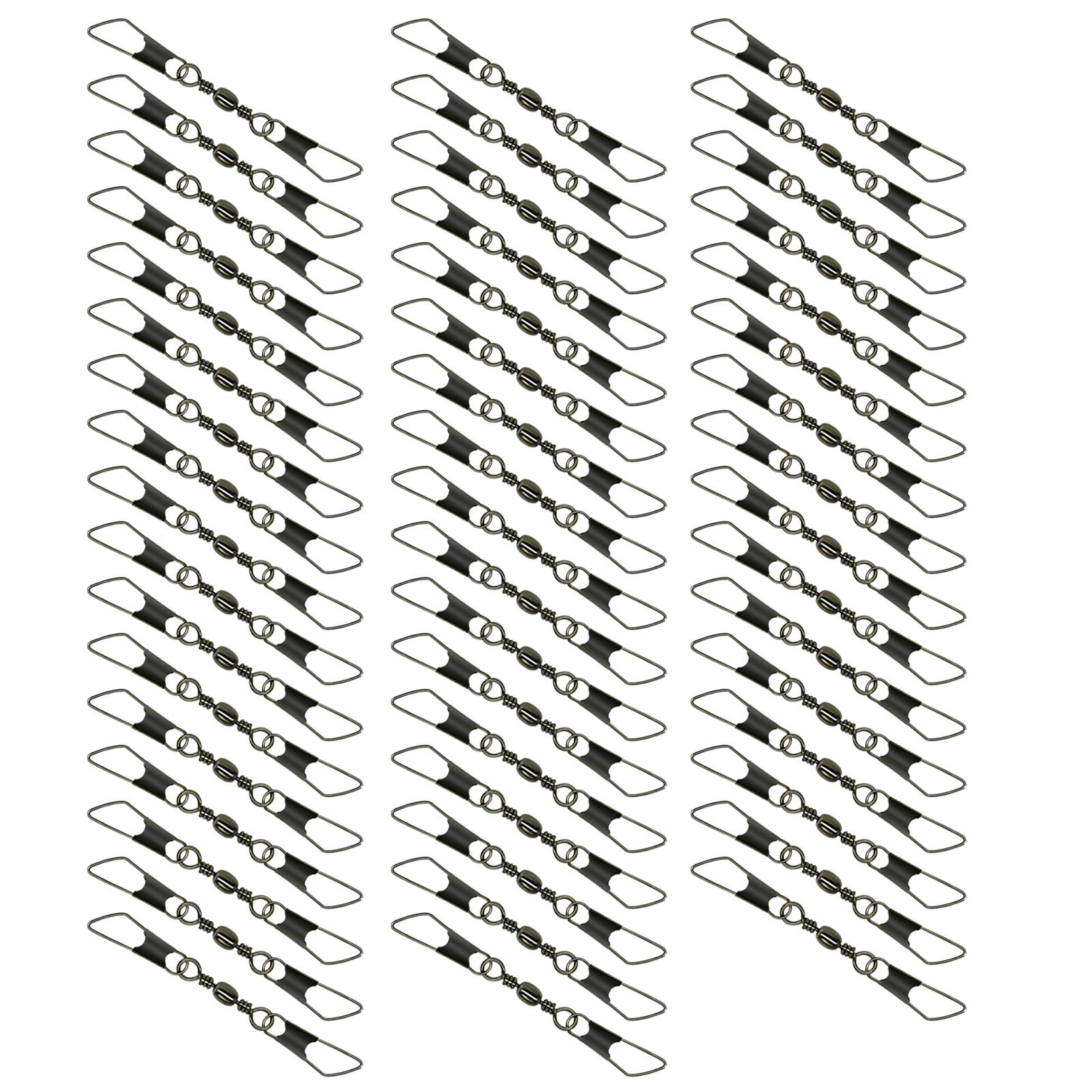 

50pcs Barrel Swivels Fishing Lure Hook Connector with Double Safety Snaps and Pin Saltwater Fishing Tackle Accessories 10