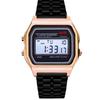 Multicolor LED Steel Belt Electronic Watch with Cold Light