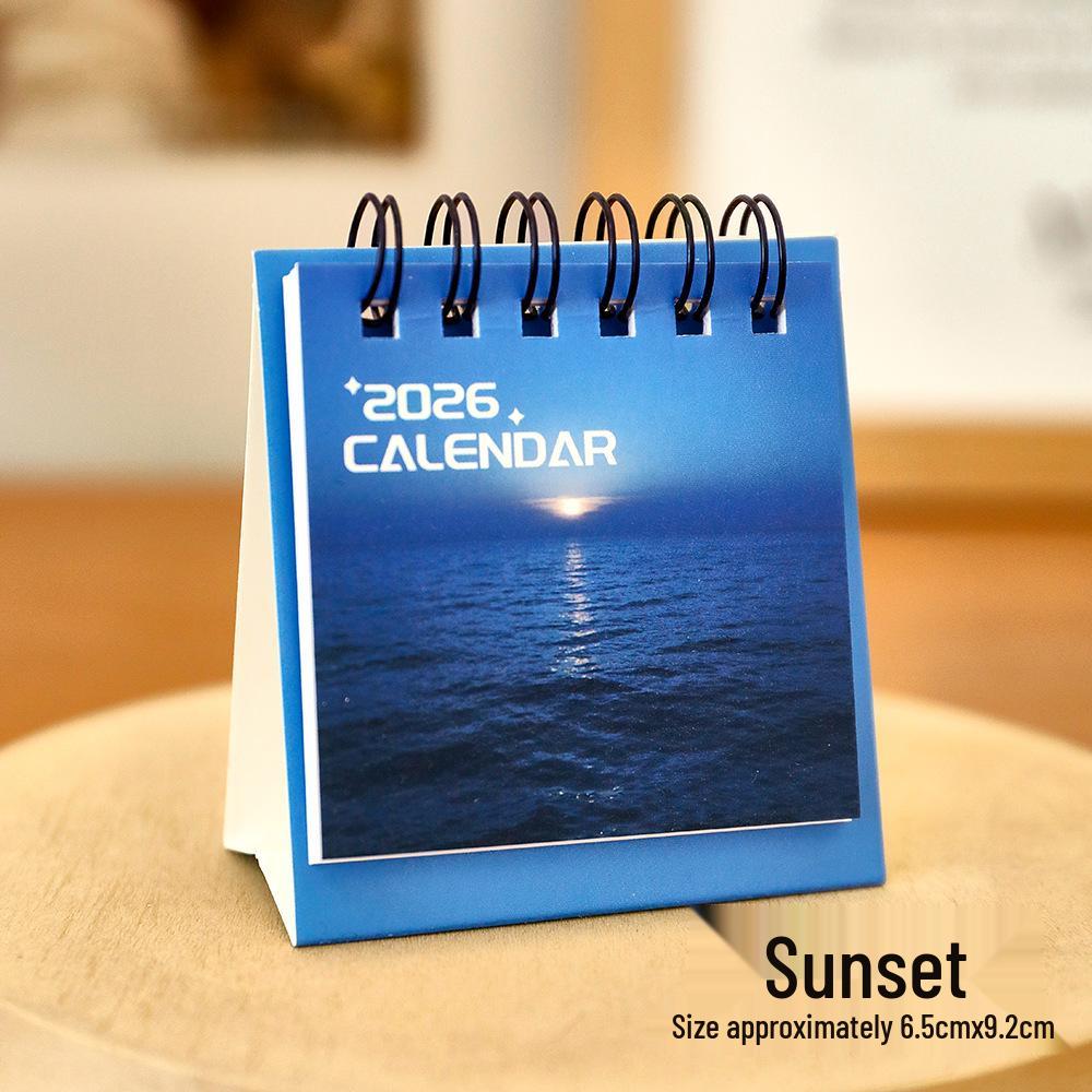 2026 Inspirational Words Mini Desk Planner Calendar - Creative Portable Desktop Ornament