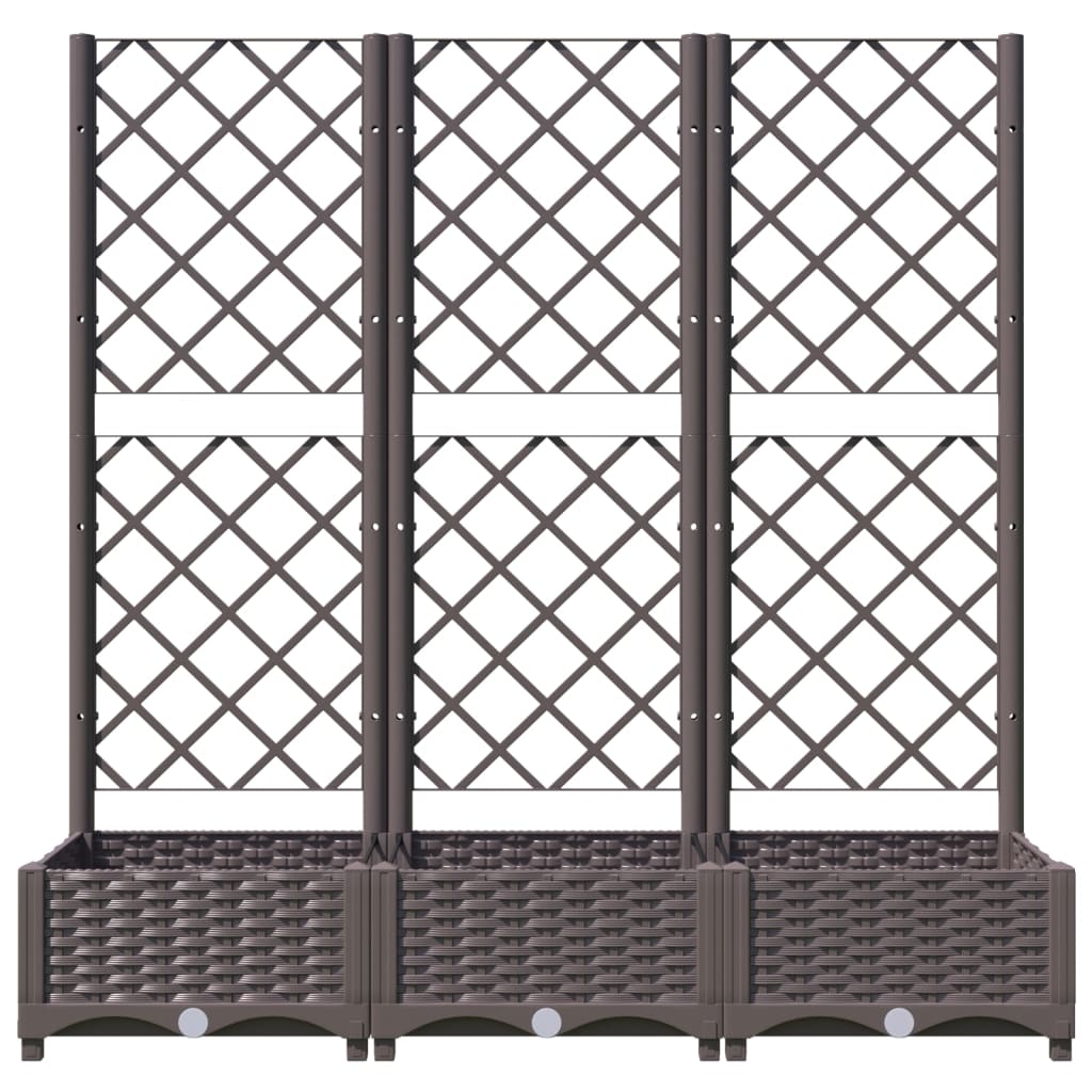 Vidaxl Donica Ogrodowa Z Kratką, Brązowa, 120X40X121,5 Cm, Pp