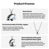 Moon Cat Brass-Plated White Gold Necklace