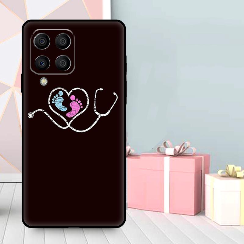 Cute Stethoscope Heart Case For Samsung Galaxy M36 M12 M52 M06 M16 M56 M33 M15 M55 M31 M13 M14 M53 M32 M35 M34 M54