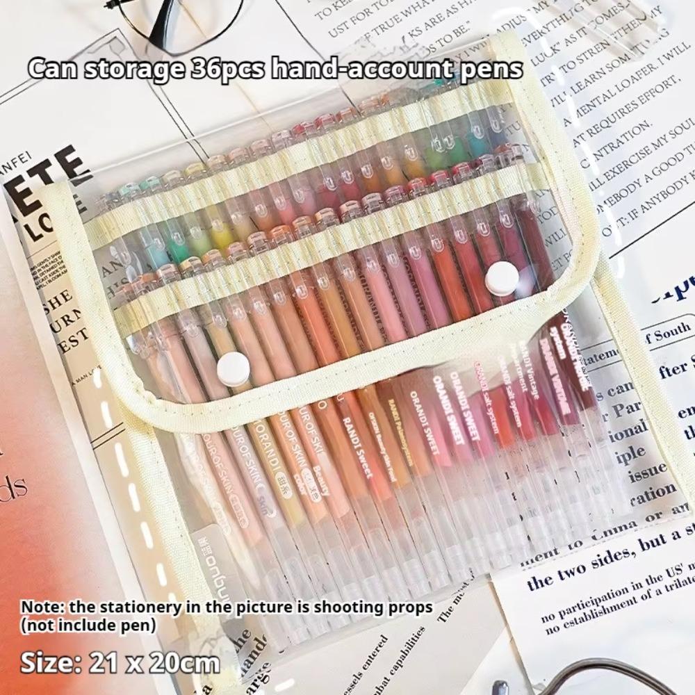 Multi-Layer Gel Pen Case Holds 36/108 Pens Colored Pen Pouch Simple Drawing Pen Bag  Drawing Use Simple (no pen)