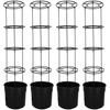 Pot For Growing Tomatoes With A Ladder For The Balcony, Black, 39 Cm, Set Of 4