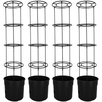 Pot For Growing Tomatoes With A Ladder For The Balcony, Black, 39 Cm, Set Of 4