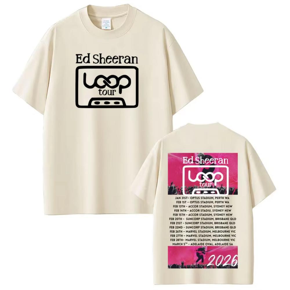 Ed Sheeran Loop Tour 2026 Graphic T Shirts Mens Women Aesthetic Tshirt Summer Casual Male Cotton Harajuku Tshirts Fan Gifts