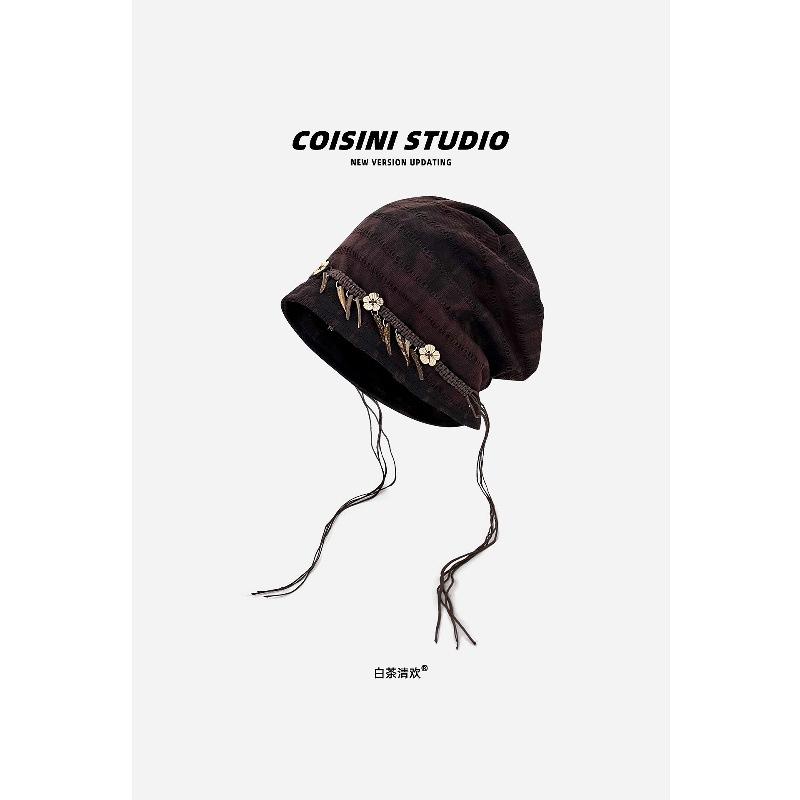 Ethnic style Northwest Sichuan West tourism piling hats Children's early autumn tie-dyeing atmosphere Big head circumference Versatile Baotou cold hat
