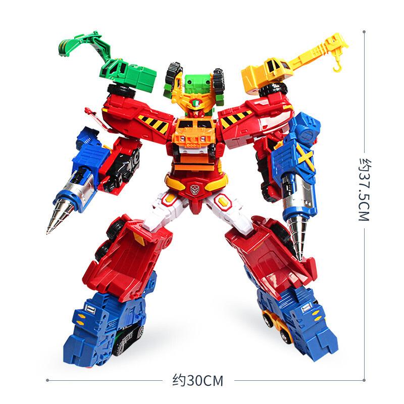 6 IN 1 Hyper Builoion Carbot Transformation Robot Toys Action Figures Deformation Engineering Car Truck Crane Vehicle Toy