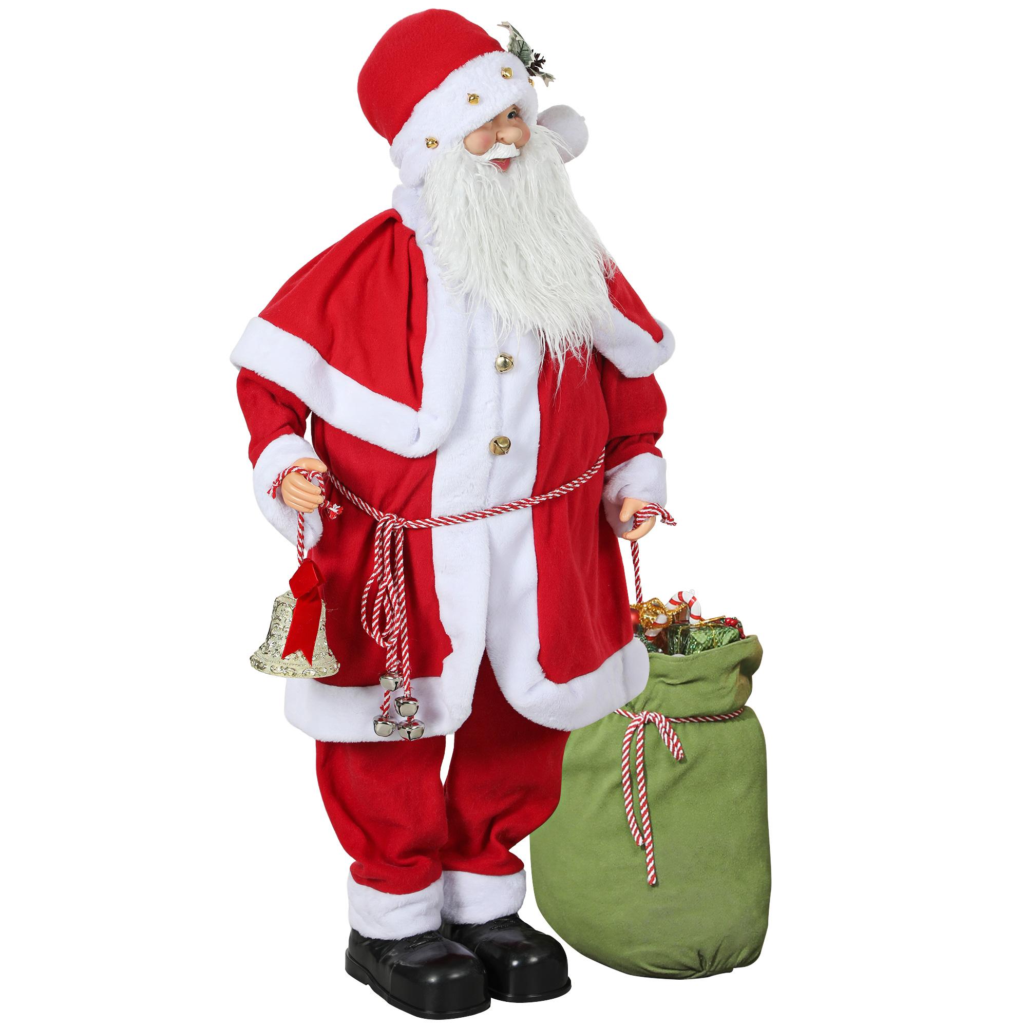 Figure Mobile du Père Noël Avec Capteur de Son Rire et Musique 140 cm Rouge