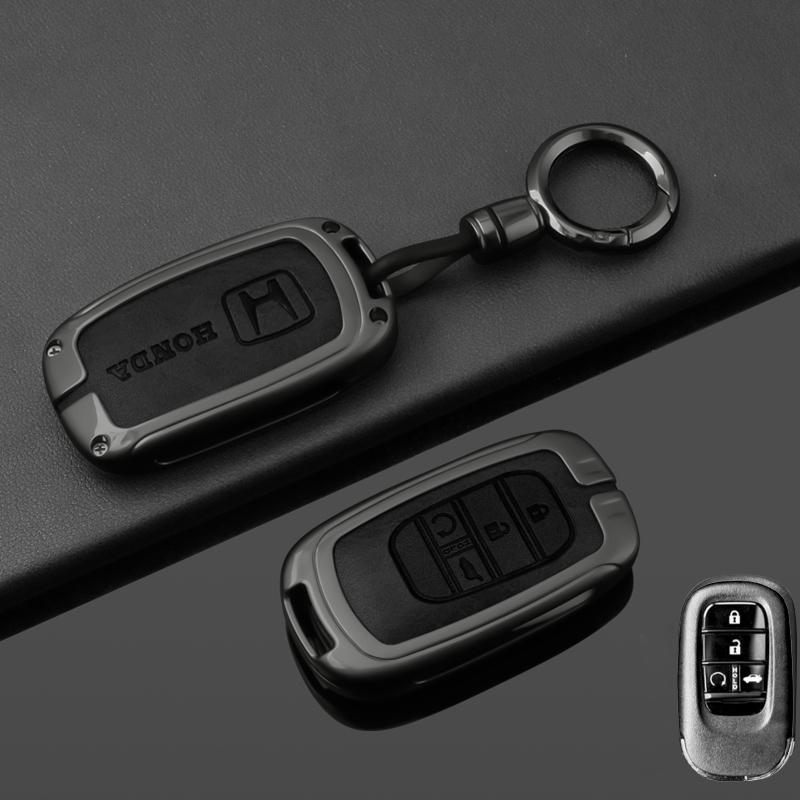 

Leather Car Smart Remote Key Case Cover Protector for Honda 2022 2023 2024 Accord Civic HR-V CR-V Pilot Sport SI EX EX-L Touring
