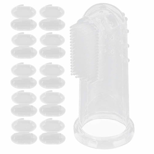10 Finger Toothbrushes for Toddlers, with Box, Transparent Shell