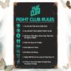 Fight Club Bar Regeln Metall Wandkunst Retro Dekor Schild
